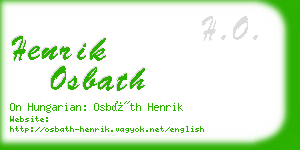 henrik osbath business card